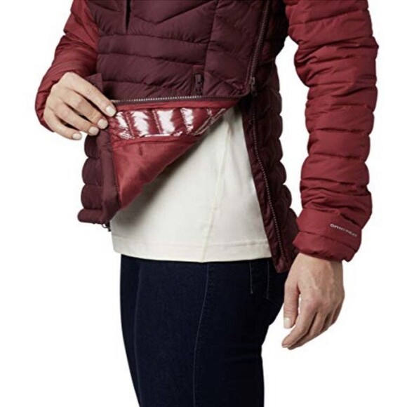 Columbia Powder Lite Insulated Anorak Dark Malbec/melsala Red Women Size M NWT - Picture 4 of 6